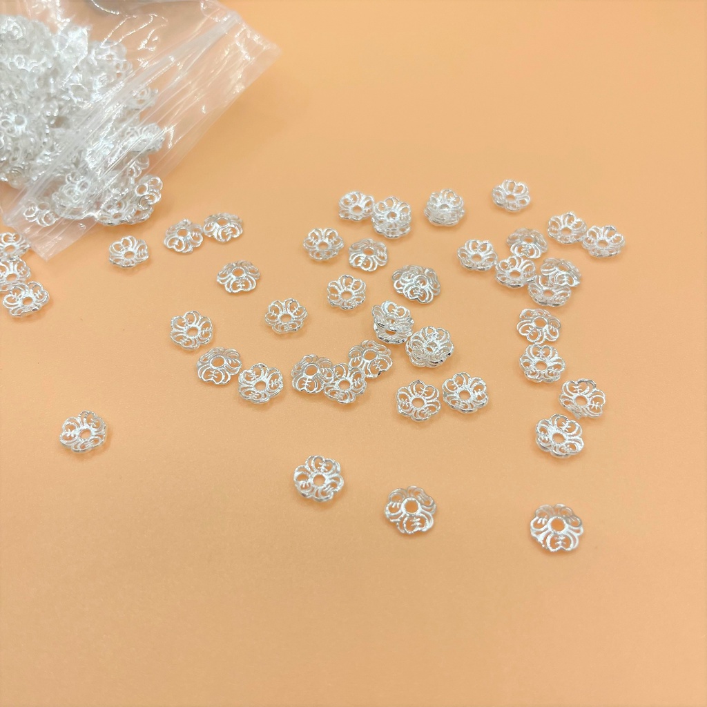 Charm ốp hạt bằng bạc hình 3 trái tim cỡ bé - Charm bạc 925 - Mã CB775