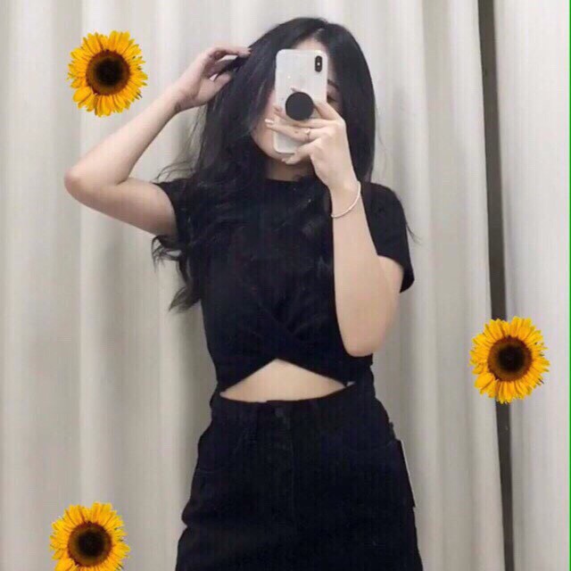 Áo croptop xoắn eo sang chảnh size &lt; 55kg HADI.VN-KCS03