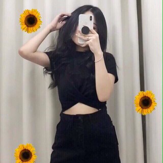 Áo croptop xoắn eo sang chảnh size < 55kg KCS03