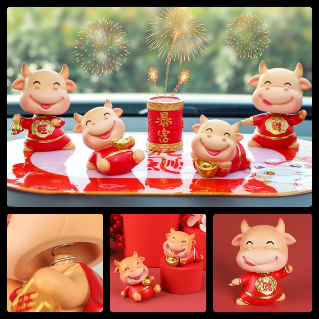 Tượng phật để xe taplo ô tô bình an - tượng trâu phong thủy trang trí bàn đẹp