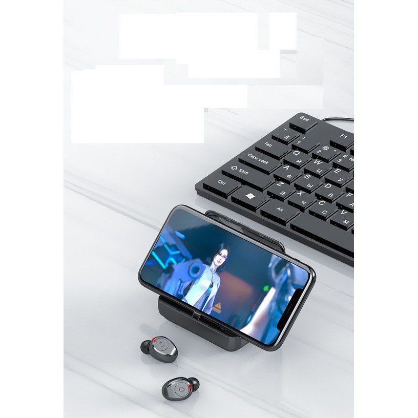 Tai Nghe Bluetooth True Wireless Amoi F9 Ver 5, Kiêm Sạc Dự Phòng Đồng Hồ Hiện Thị % Pin - Bảo Hành 6 Tháng - BX