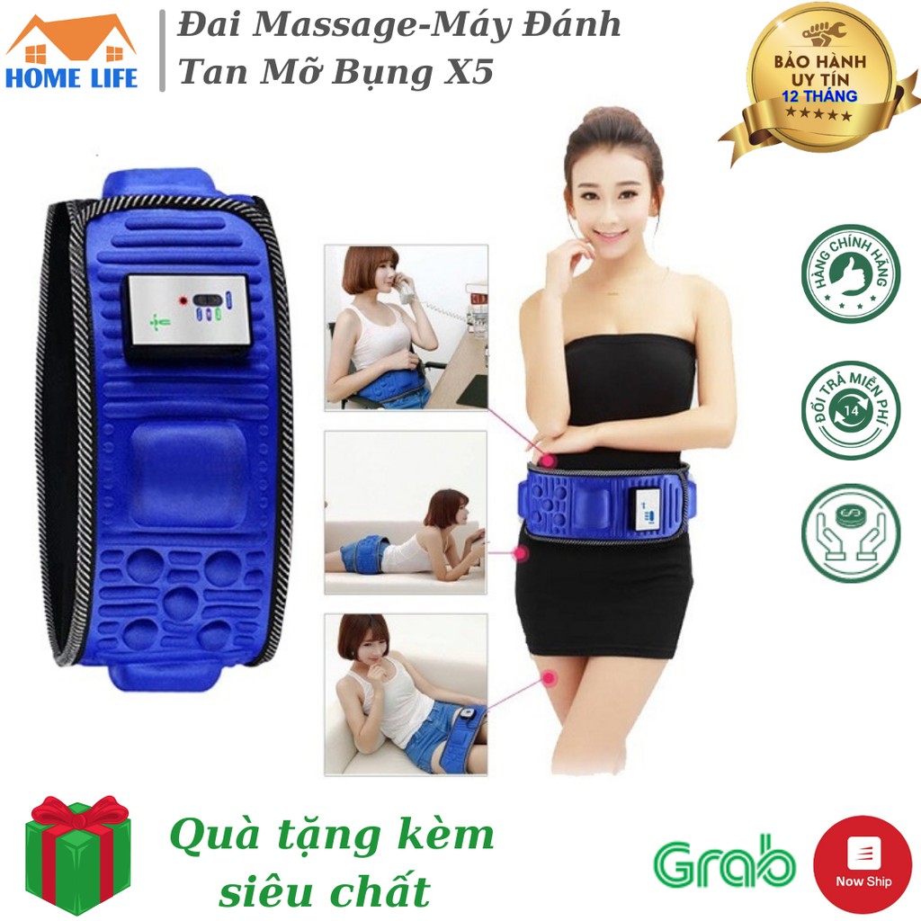 Đai massage X5 Hàn Quốc -💖 Đai massage đánh tan mỡ💖, là thon gọn bụng, đùi nhanh chóng hiệu quả [BẢO HÀNH 12 THÁNG]