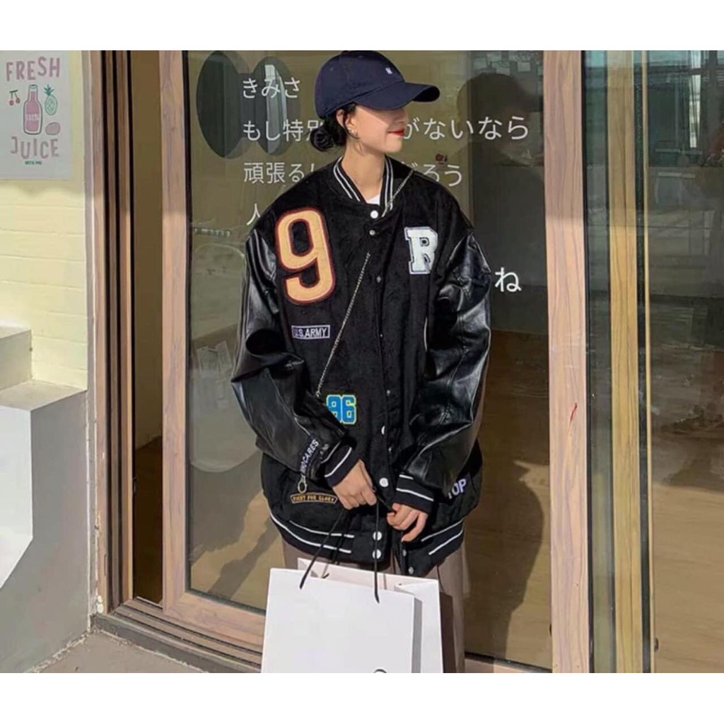 Áo Bomber Bóng Chày NY Tay Pha Da Lì Siêu Ngầu Nguyễn Hoa | BigBuy360 - bigbuy360.vn