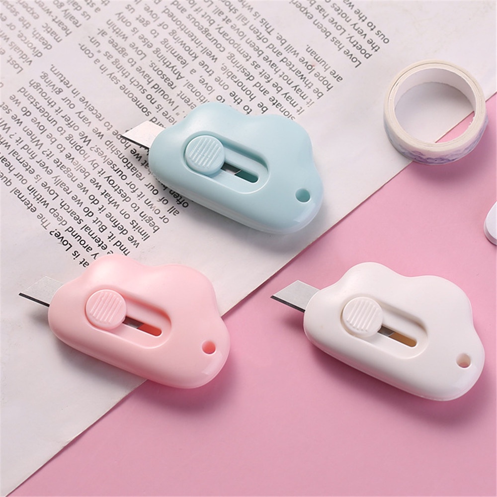 Girly Cute Clouds Mini Portable Student Art Cutting Tool Express Unpacking Office Paper Stationery