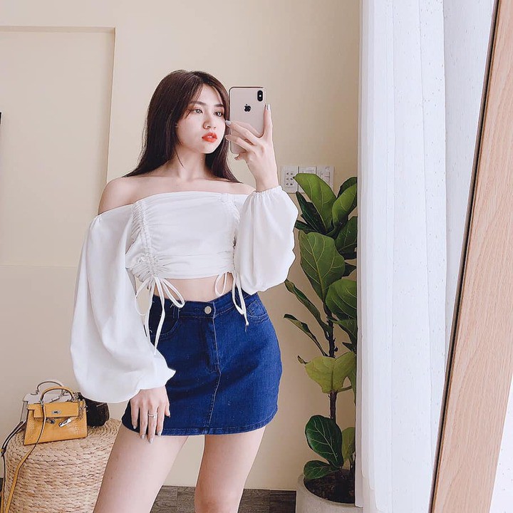 Chân Váy Jean Ngắn 2 Màu Xanh Đậm và Nhạt 076 NoBrandDenim