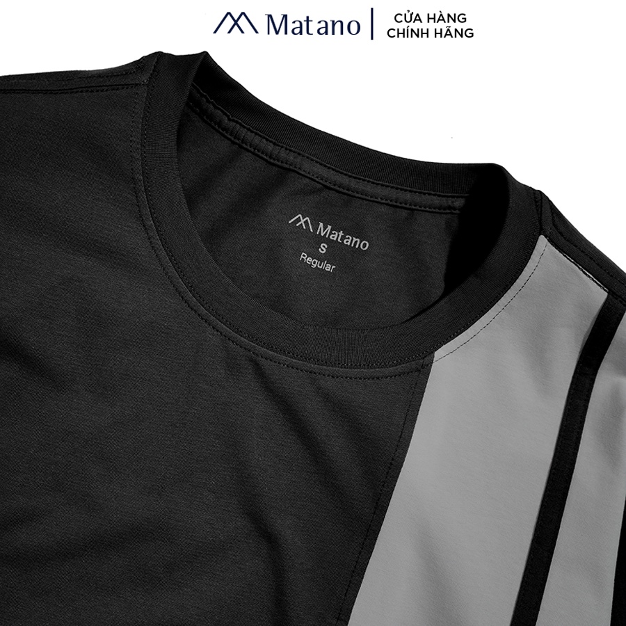 Áo thun nam cổ tròn phối dọc MATANO 062 - Áo phông nam ngắn tay đơn giản dễ mặc vải cotton 4 chiều đẹp giá rẻ | BigBuy360 - bigbuy360.vn