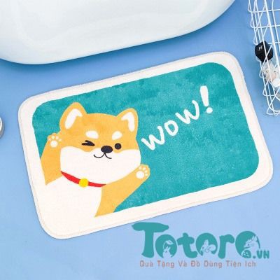 Thảm lông xù Chó Shiba dễ thương - 60x40cm