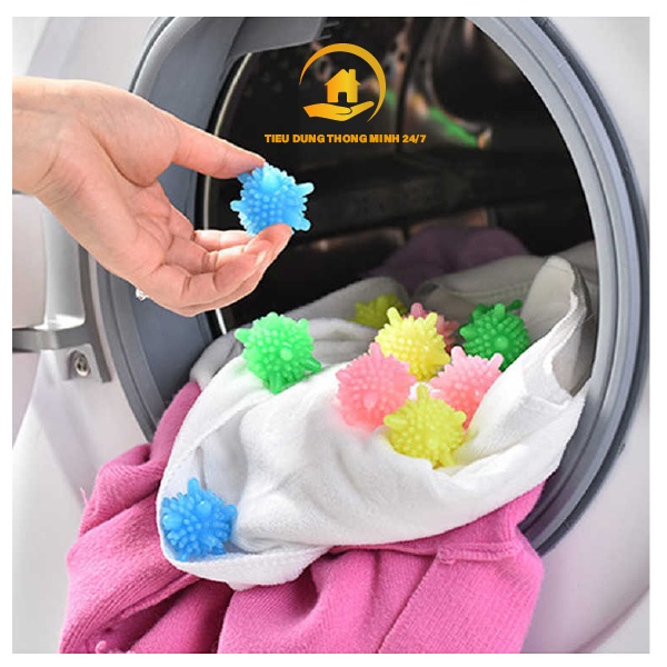 Bóng giặt cầu gai quần áo thông minh, bóng giặt cao su giúp làm sạch và phẳng quần áo, bóng giặt máy giặt