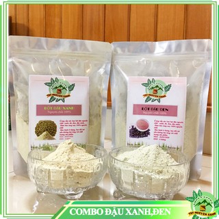 COMBO 2 LOẠI BỘT ĐẬU XANH VÀ ĐEN NGUYÊN CHẤT 100% NHÀ LÀM