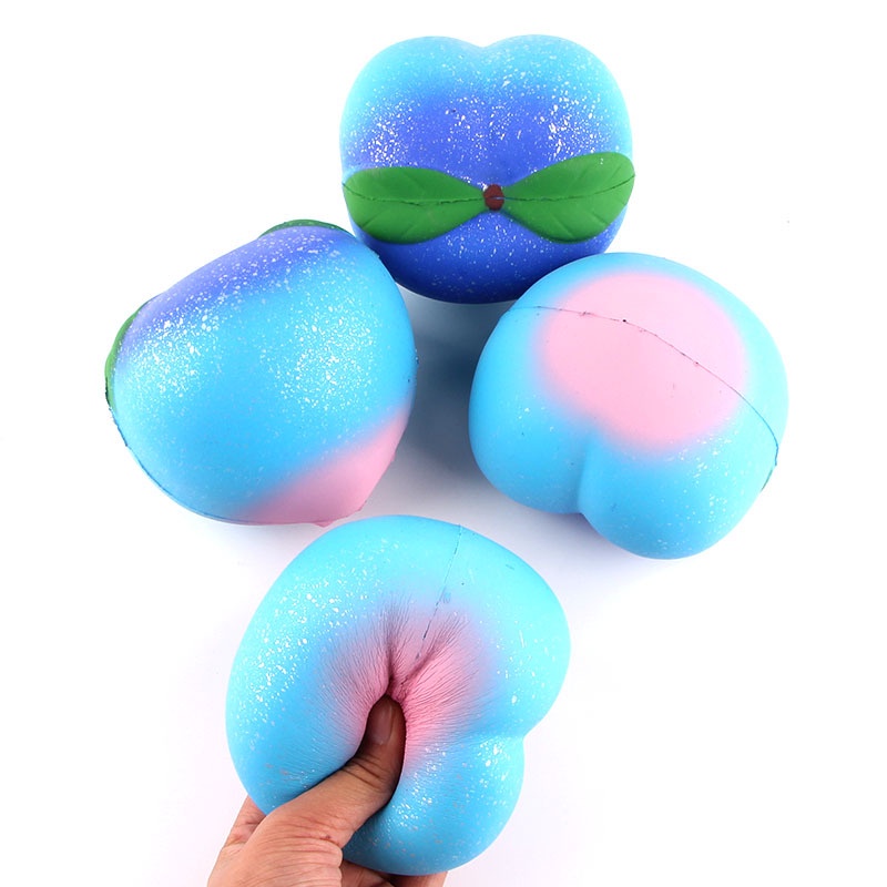 Squishy Lớn JUMBO Hình QUẢ ĐÀO MÀU XANH DƯƠNG Đồ Chơi Xốp Giảm Stress Hình mềm mịn dễ Thương đàn hồi Cho Bé