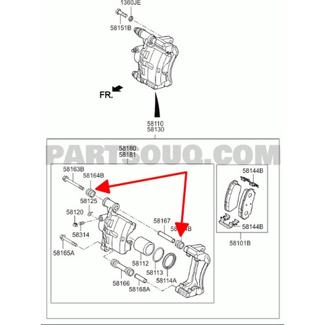Cao su ắc phanh xịn chính hãng Kia Morning 2005 - 2018  5816407000