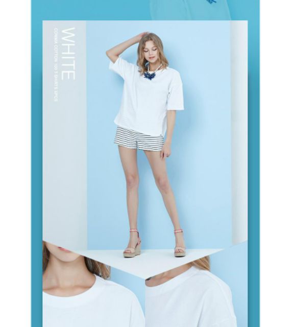 Áo thun trơn dáng rộng xuất Hàn