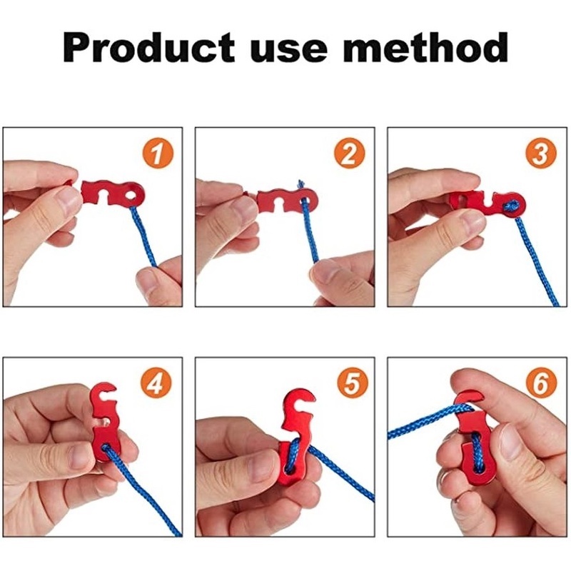 Khóa Cố Định Dây Lều Ba Lỗ Chữ S Bằng Hợp Kim Nhôm Chất Lượng Cao