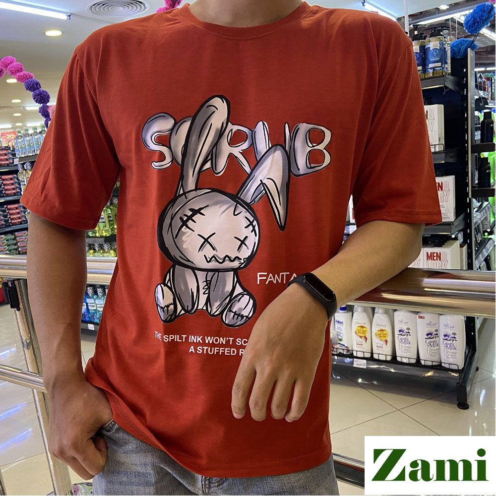 Áo Thun Nam Nữ Unisex Phom Rộng Chất Cotton Mát Thời Trang Style Ulzzang Giá Rẻ In Hình Thỏ Rabbit ZT23 Zami | BigBuy360 - bigbuy360.vn