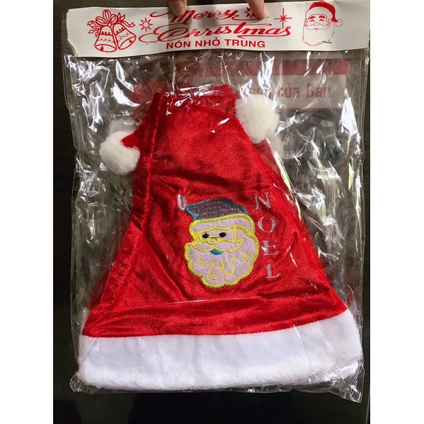 (3-7Tuổi) NÓN NHUNG NOEL THÊU CHO BÉ CAO CẤP