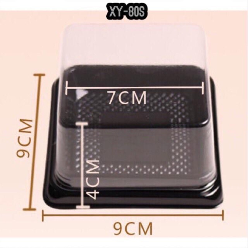 Set 50 Hộp Nhựa Vuông XY Đựng Bánh Trung Thu Size 65s, 80s, 12-12