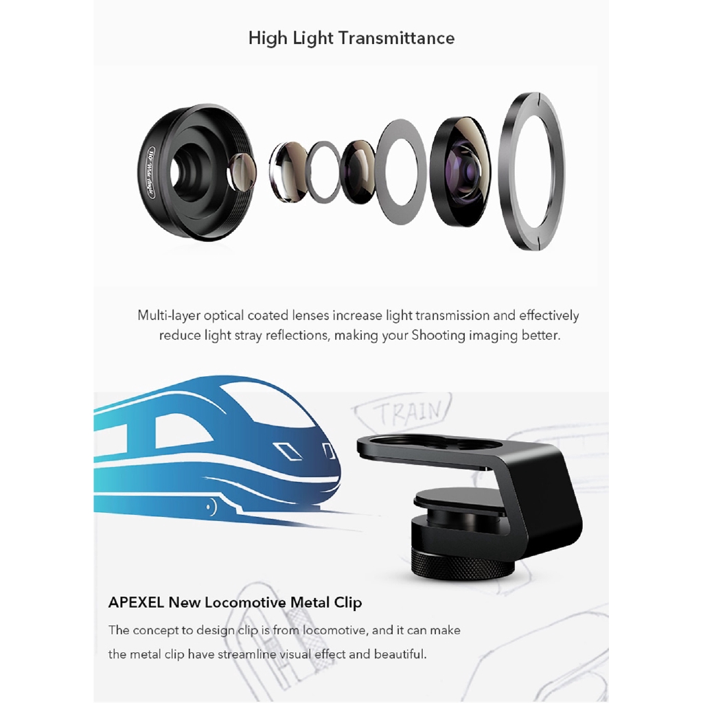 Bộ Lens Máy Ảnh Điện Thoại 4k 5 Trong 1 Cho Iphonex Xs Max Samsung S9 Huawei