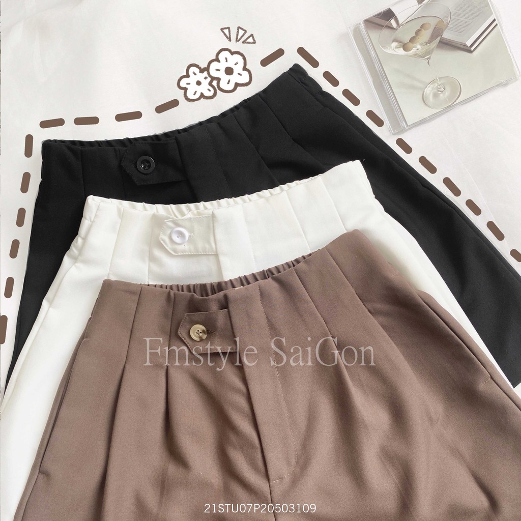 Quần short tây lưng thun nút cài ullzang thời trang nữ Fmstle Saigon 21STU07P20503