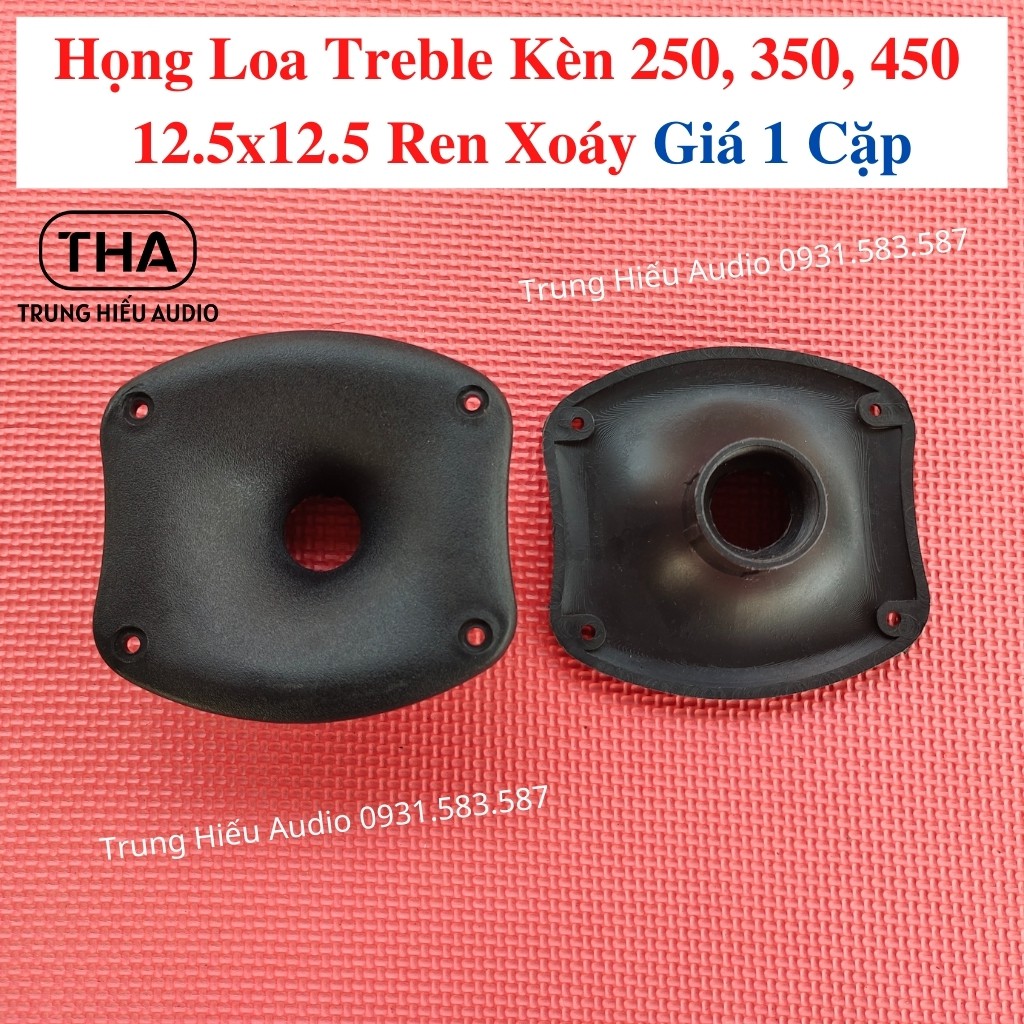 Họng Loa Treble 12.5x12.5 cm 250 350 450 Ren Xoáy Hàng Nhập TQ, Nhựa ABS, Phểu Loa Treble Trung Hiếu Audio (Giá 1 Cặp)