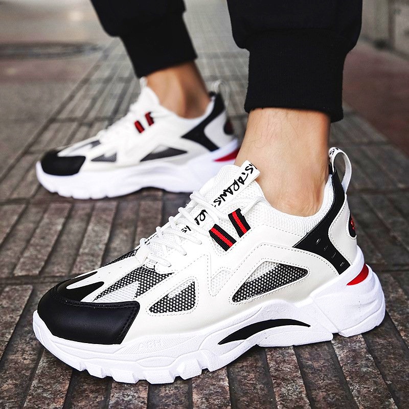 Giày thể thao sneaker nam HUTA GS031 màu trắng đỏ, da tổng hợp cao cấp, đế chống trượt