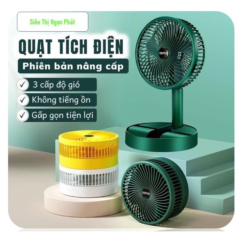 Quạt Tích Điện Mini Kèm GIÁ ĐỠ ĐIỆN THOẠI Để Bàn Cao Cấp FS-21