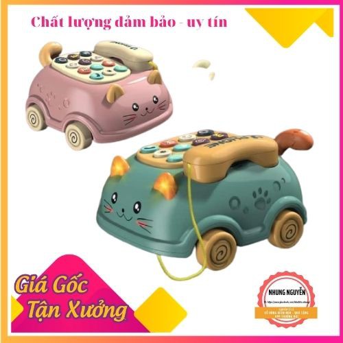 Điện thoại ô tô cho bé với 15 chức năng lớn, tích hợp 64 bài hát, âm thanh của các chủ đề - chạy bằng pin