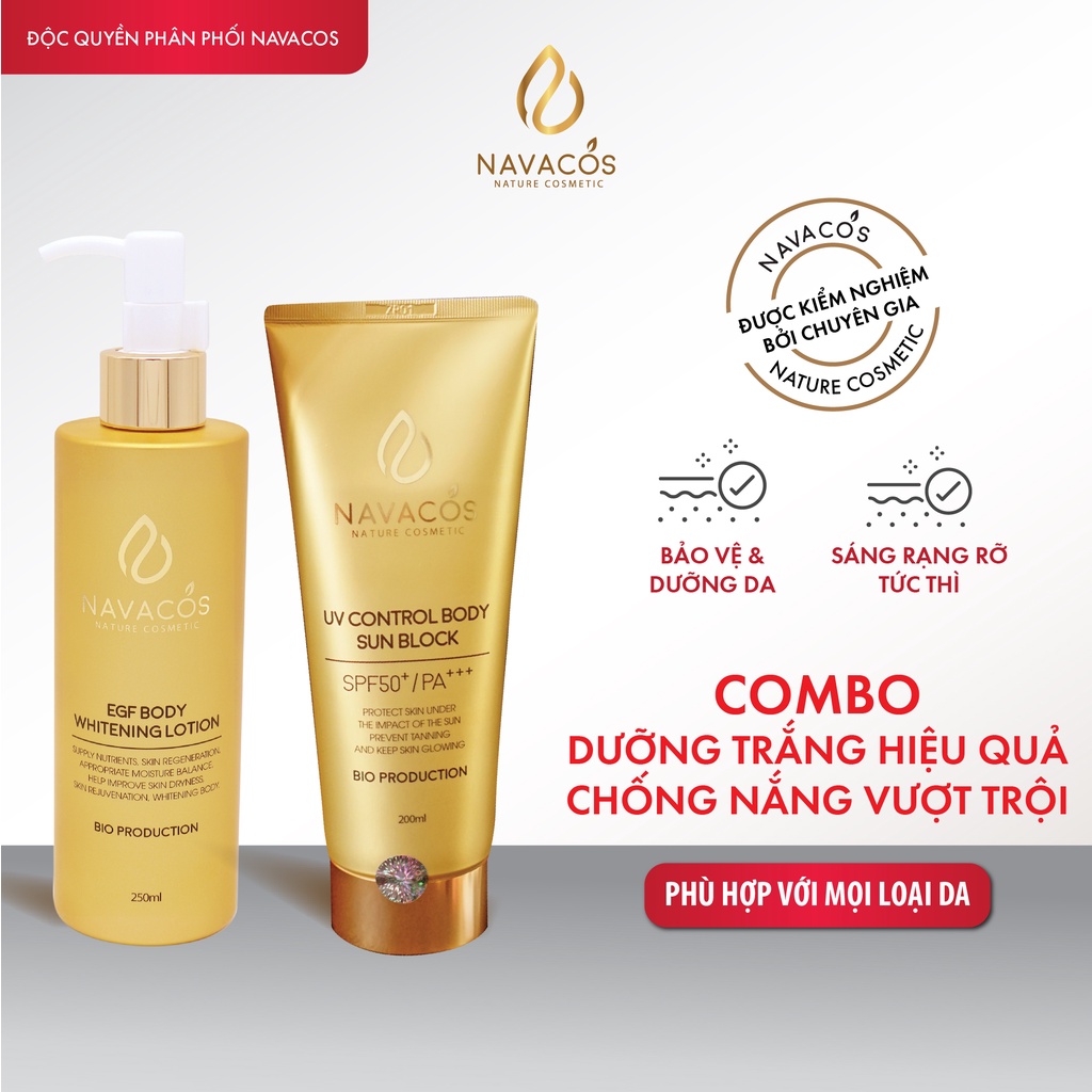 (Chính hãng) Combo dưỡng sáng bảo vệ da Navacos dành cho body