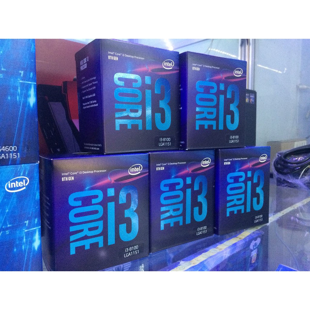 CPU Intel Core i3-8100 (3.6GHz,4 nhân,4 luồng,6MB Cache,65W) - Socket Intel LGA 1151-v2 95