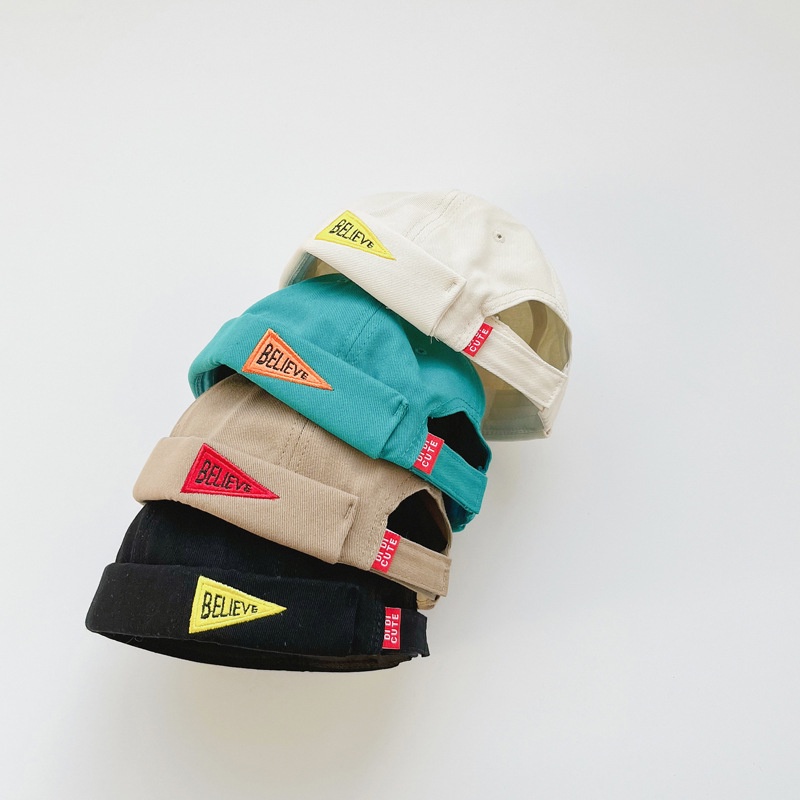 Mũ Beanie Thêu Chữ Có Thể Điều Chỉnh Phong Cách Nhật Bản Cho Bé