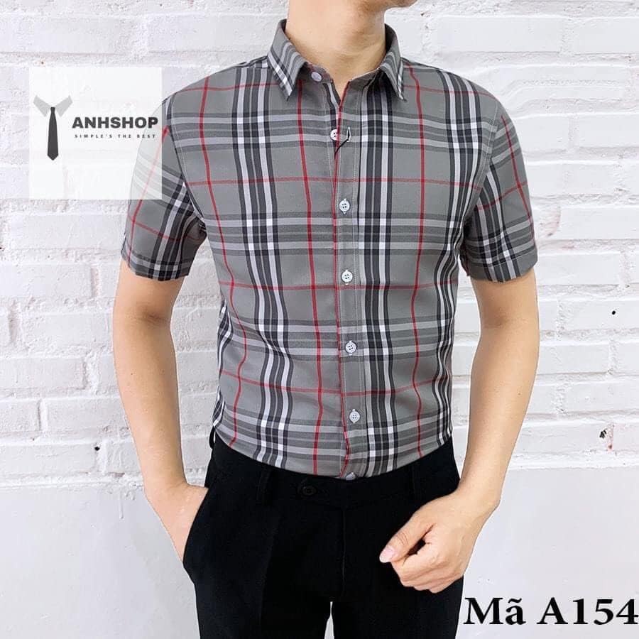 Áo sơ mi nam lụa ngăn tay kẻ dọc cao câp chất mát gia tốt không nhăn không xù DiHu_fashion