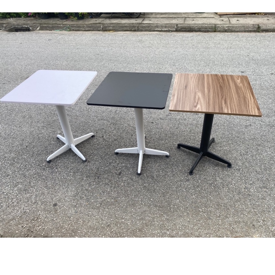 Bàn Cafe Eames Chân Trụ Mặt Bàn Hình Vuông Màu Trắng, Đen, Vân Gỗ, Màu Óc Chó