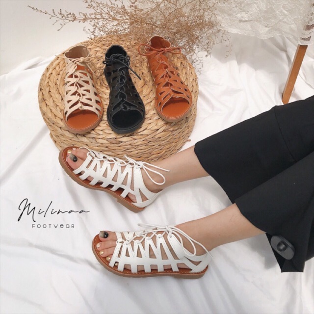 SANDAL CỘT DÂY CHIẾN BINH BÍT GÓT
