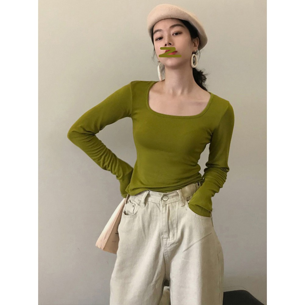 Áo thun nữ dài tay ôm body cổ vuông HOT 2020 (ORDER) - Nhiều màu