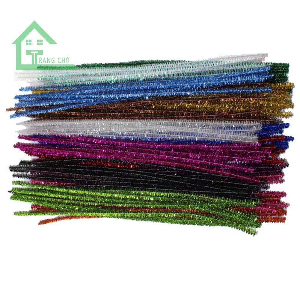 Set 100 Dây Kẽm Nhung Nhiều Màu Sắc Dùng Để Làm Đồ Trang Trí Thủ Công | BigBuy360 - bigbuy360.vn