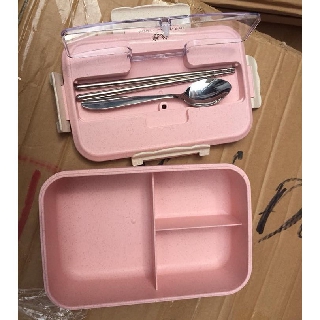 HỘP CƠM LÚA MẠCH 3 NGĂN KÈM ĐŨA THÌA INOX