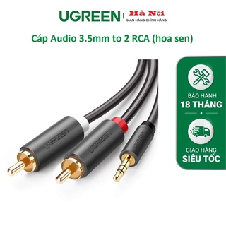 Dây loa av 3.5mm ra 2 rca dài 10m ugreen 10514 chính hãng