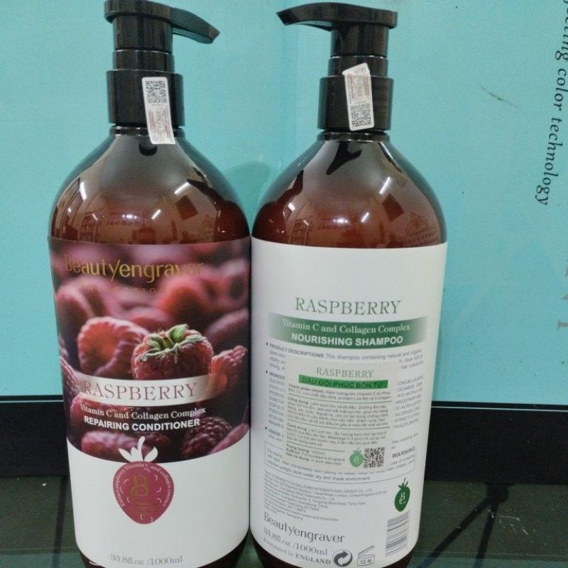 Dầu gội xả phúc bồn tử raspberry hương thơm mềm mượt 1000ml