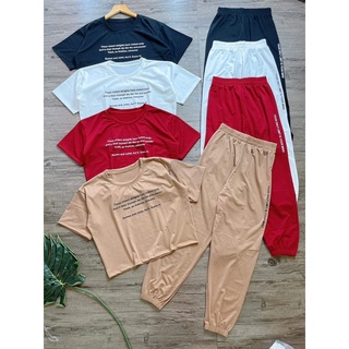 Bộ đồ thể thao nữ set đồ áo croptop quần dài thể thao trắng đen