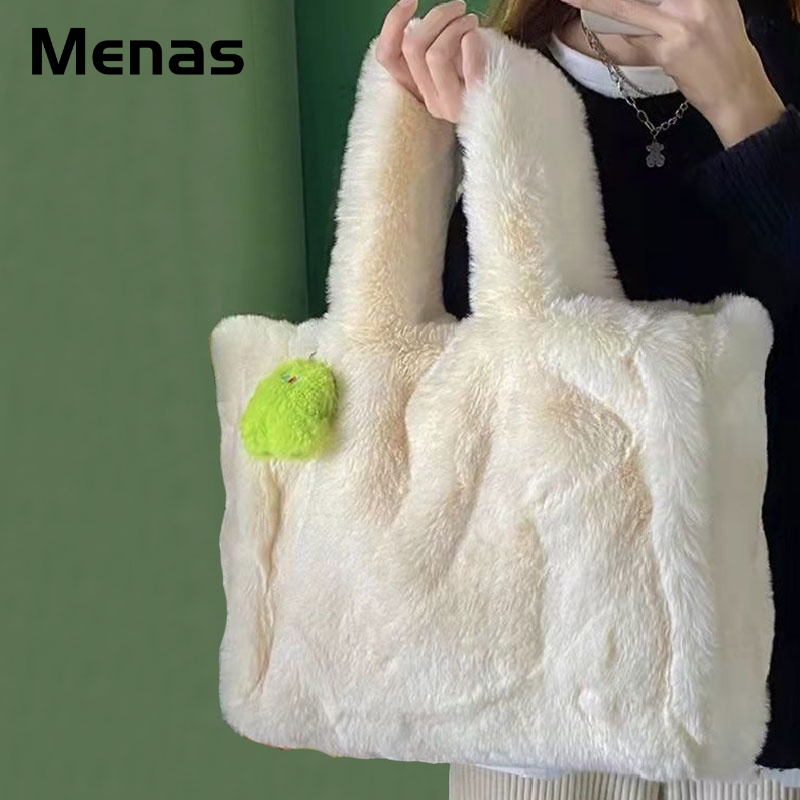 Túi Xách Đeo Vai Bằng Vải Bông Màu Trơn Sức Chứa Lớn Thời Trang Thu Đông