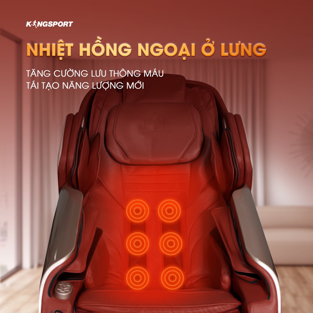 Ghế massage toàn thân Kingsport G45 - Con lăn 3D, nhiệt hồng ngoại