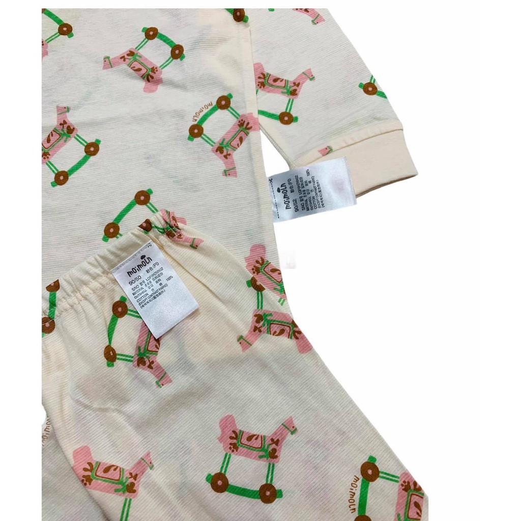 Bộ Moi.Moln cotton tre hình ngựa 2 màu