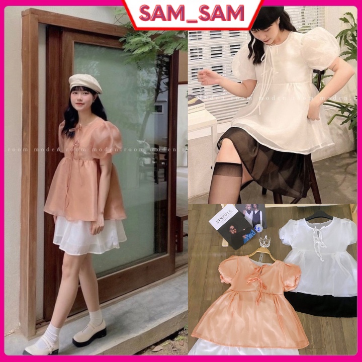 Set babydoll - Váy  công chúa 2 lớp chân váy short chất voan lụa mềm mại, dày dặn phồng đẹp tại sam_sam_shop_1011