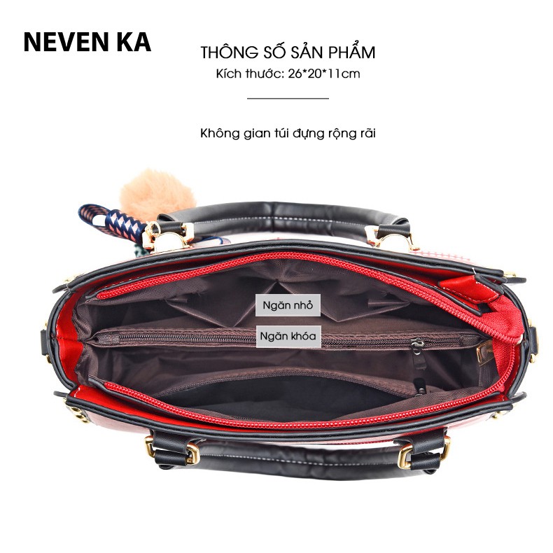 Túi xách nữ dáng rộng viền đinh sang trọng thương hiệu NEVENKA N9459