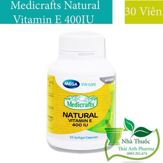 Medicrafts Natural Vitamin E 400IU - Viên Uống Bổ Sung Vitamin E Cho Da Chống Lão Hóa