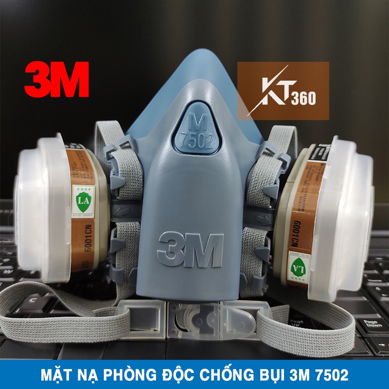 Mặt Nạ Phòng Độc Sơn, Thuốc Trừ Sâu, Hóa Chất. Mặt Nạ 3M 7502. Khẩu Trang Chống Khói Bụi &amp; Khí Độc.