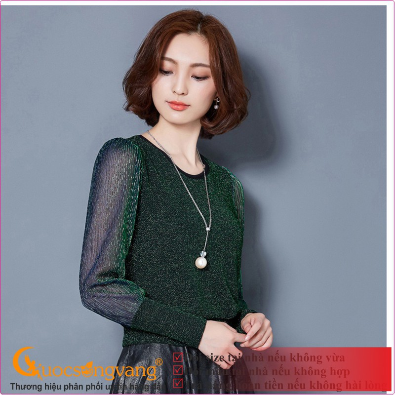 Áo nữ áo kiểu đính kim sa dài tay GLA106 Cuocsongvang