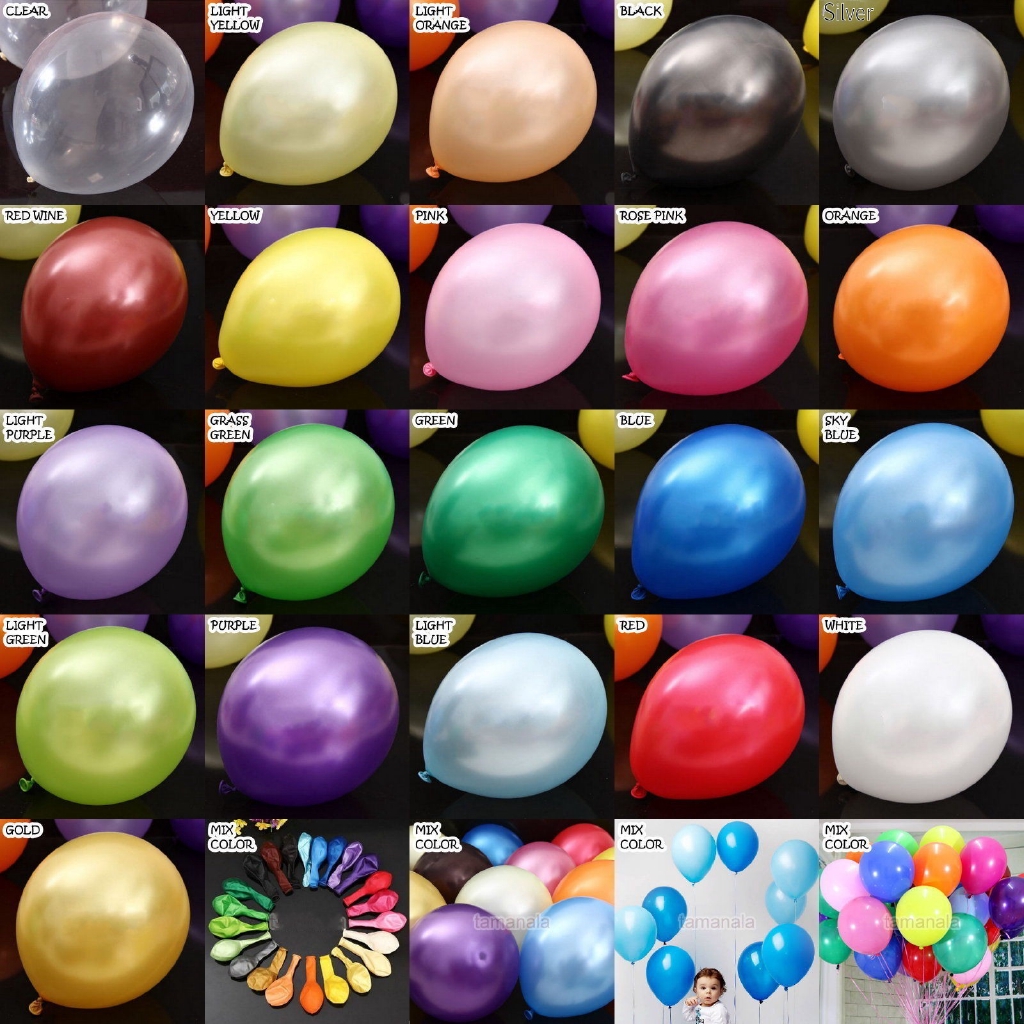 Set 50 bóng bay cao su ánh ngọc trai chất lượng cao 12 inch 2.8gm dùng trang trí tiệc cưới / sinh nhật