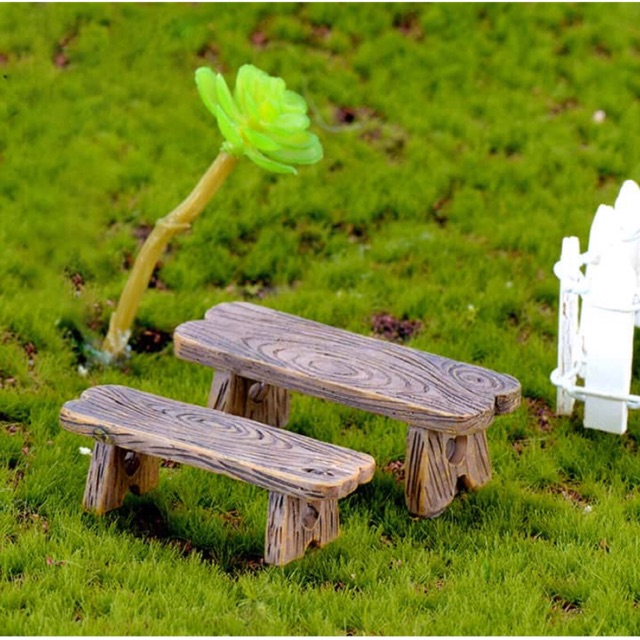 Phụ kiện tiểu cảnh ghế gỗ