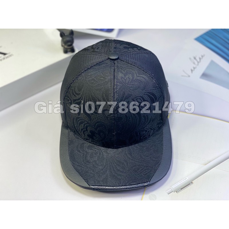 Nón snapback hoa văn mỏ viền da thời Trang nam