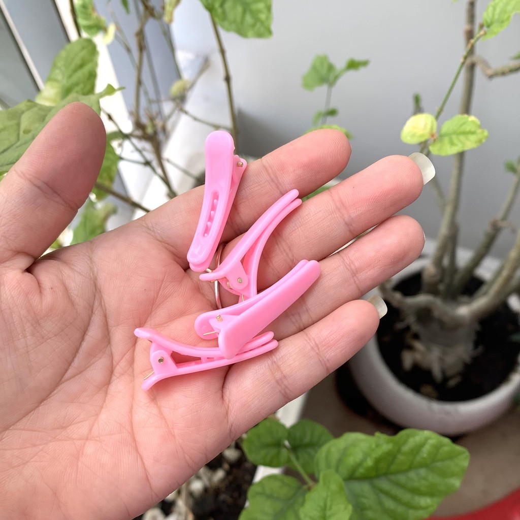 Túi 15 sườn kẹp mỏ vịt nhựa hồng
